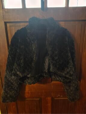 de'rotchild Vintage Black Faux Fur Bolero Size 2x